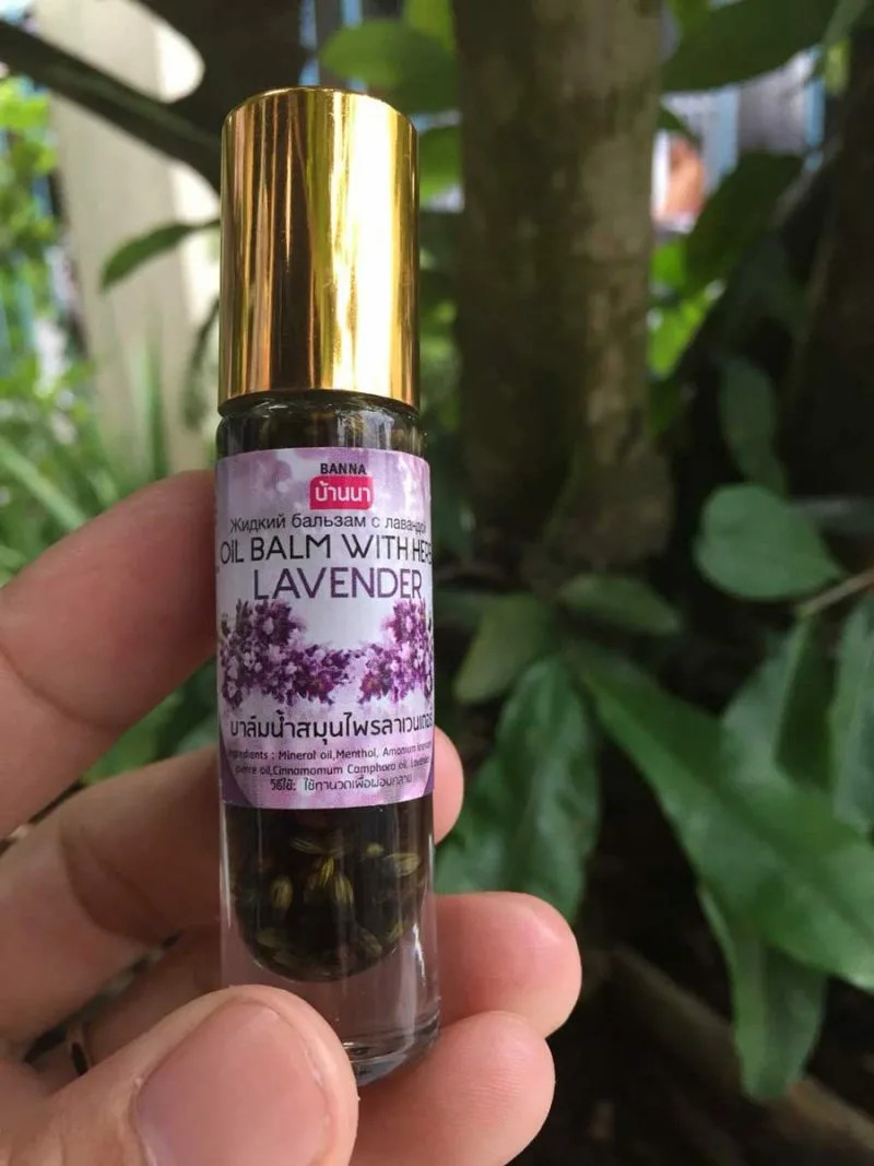 Натуральный жидкий масляный ингалятор из Тайланда Банна с Лавандой Banna Oil balm with Herb Lavender купить в Москве и Московской области.